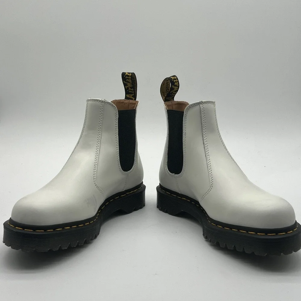 Dr Martens 2976 Bex White Smooth Leather Chelsea Boots Mens 10 Womens 11 UK 9